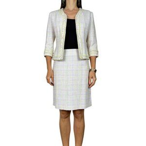 UNDER THE TABLE Pastel Boucle Twill Two Piece Jacket  &  Pencil Skirt Set